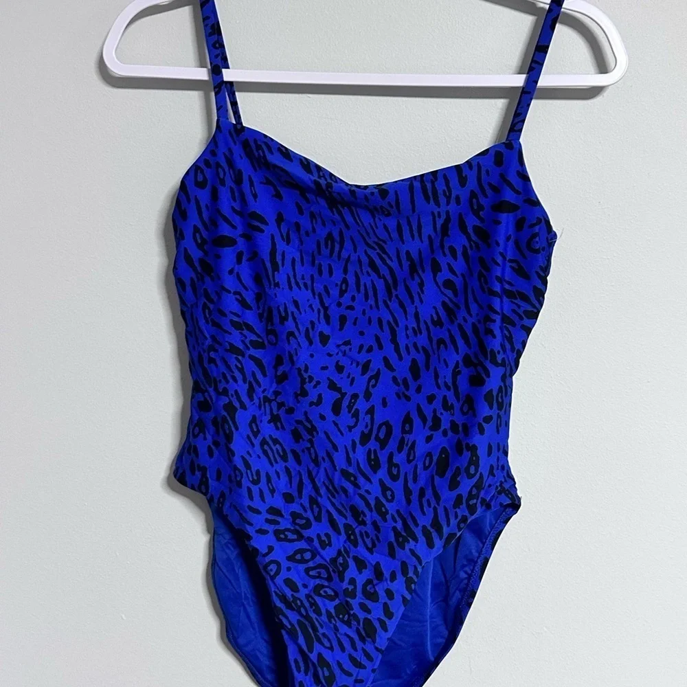 Vitamin A Blue Leopard One Piece Swimsuit Size 12
